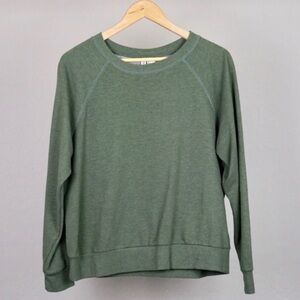 Green Long Sleeve Sweatshirt | H&M Basic DIVIDED | S Small | Green | Crewneck